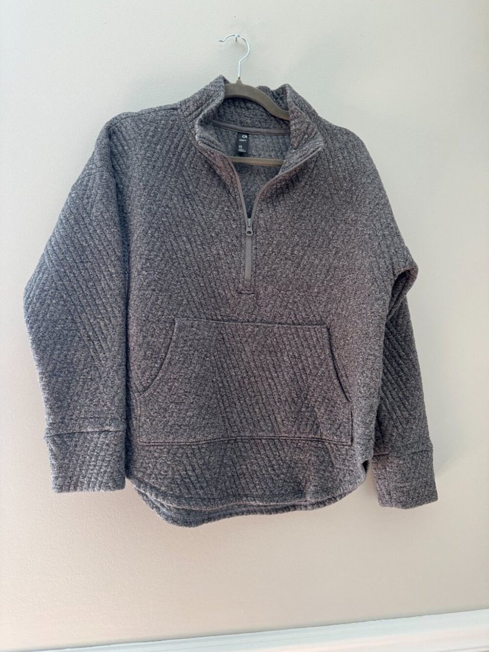 GapFit Quilted Quarter-Zip Fleece Pullover Size XS Petite